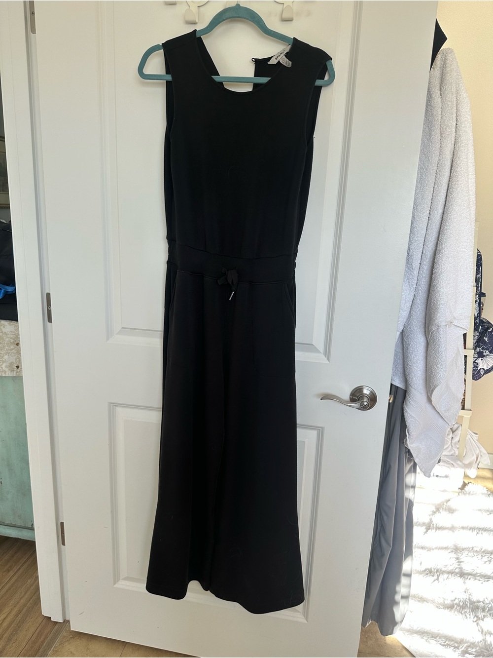 SPANX Black Sleeveless Maxi Dress with Waist Tie